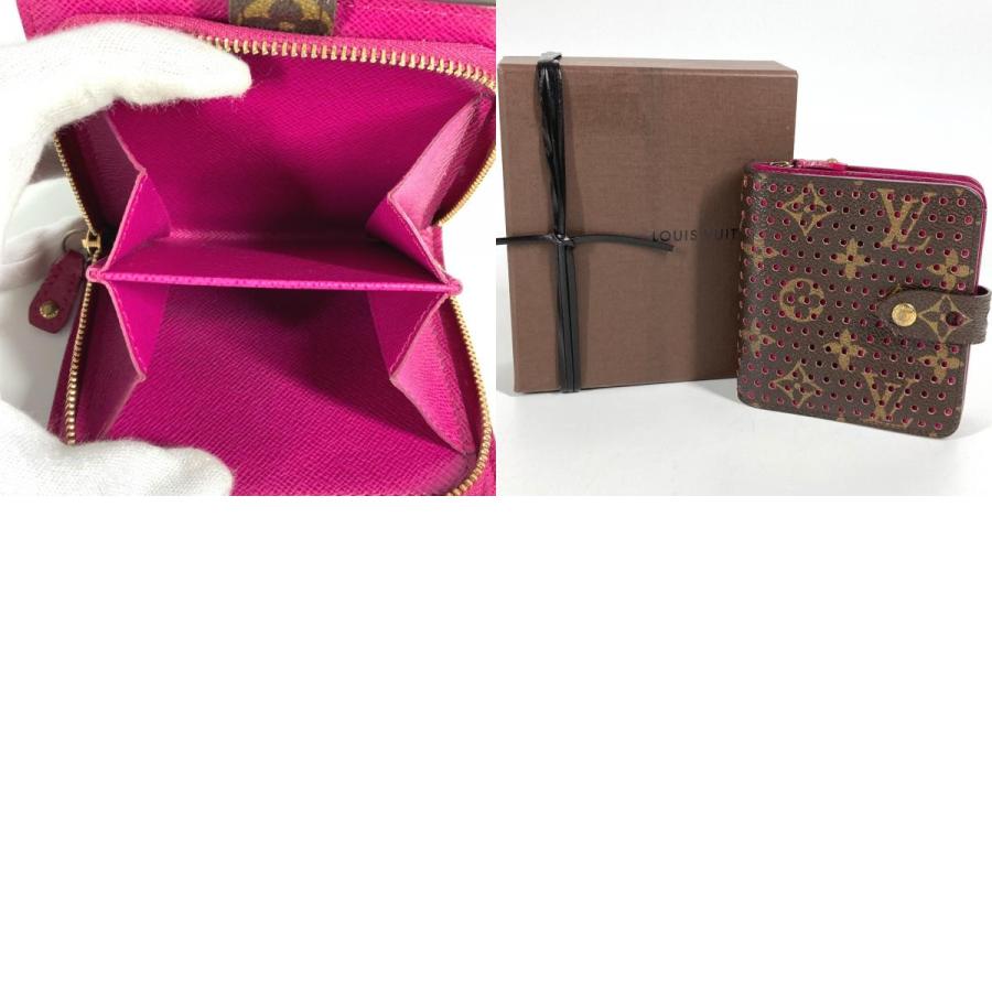 LOUIS VUITTON ルイヴィトン M95188  コンパクトジップ コンパクトウォレット モノグラムペルフォ 2つ折り財布 フューシャ ピンク 【中古】 | LOUIS VUITTON | 09