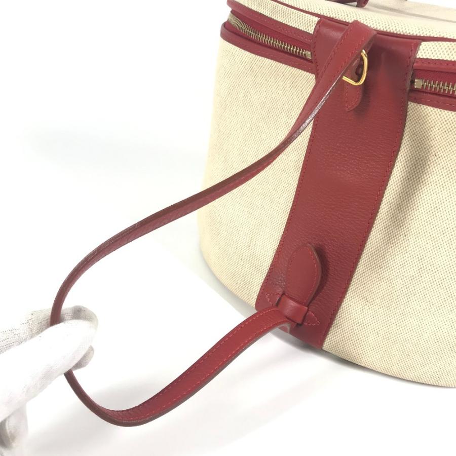 HERMES エルメス インターシティ BOX メイクボックス  化粧 バイカラー ハンドバッグ レッド レディース【中古】 | HERMES | 07