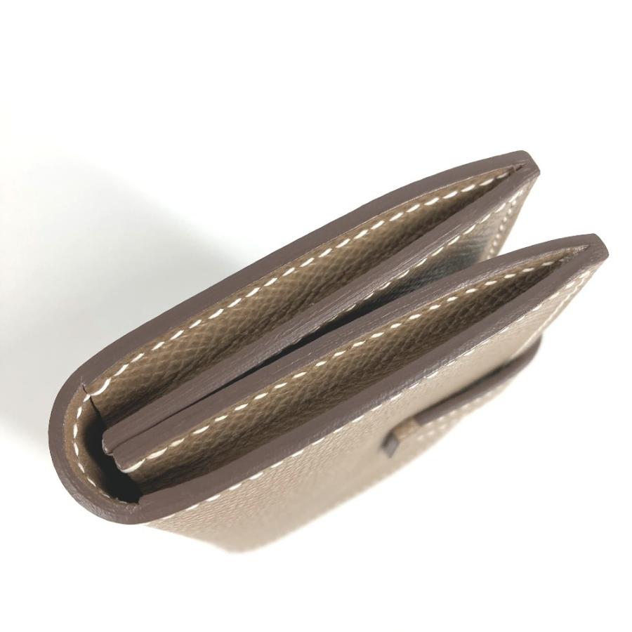 HERMES エルメス ベアン Hロゴ 名刺入れ パスケース 2つ折り カードケース エトゥープ ベージュ系 ユニセックス【中古】 | HERMES | 05