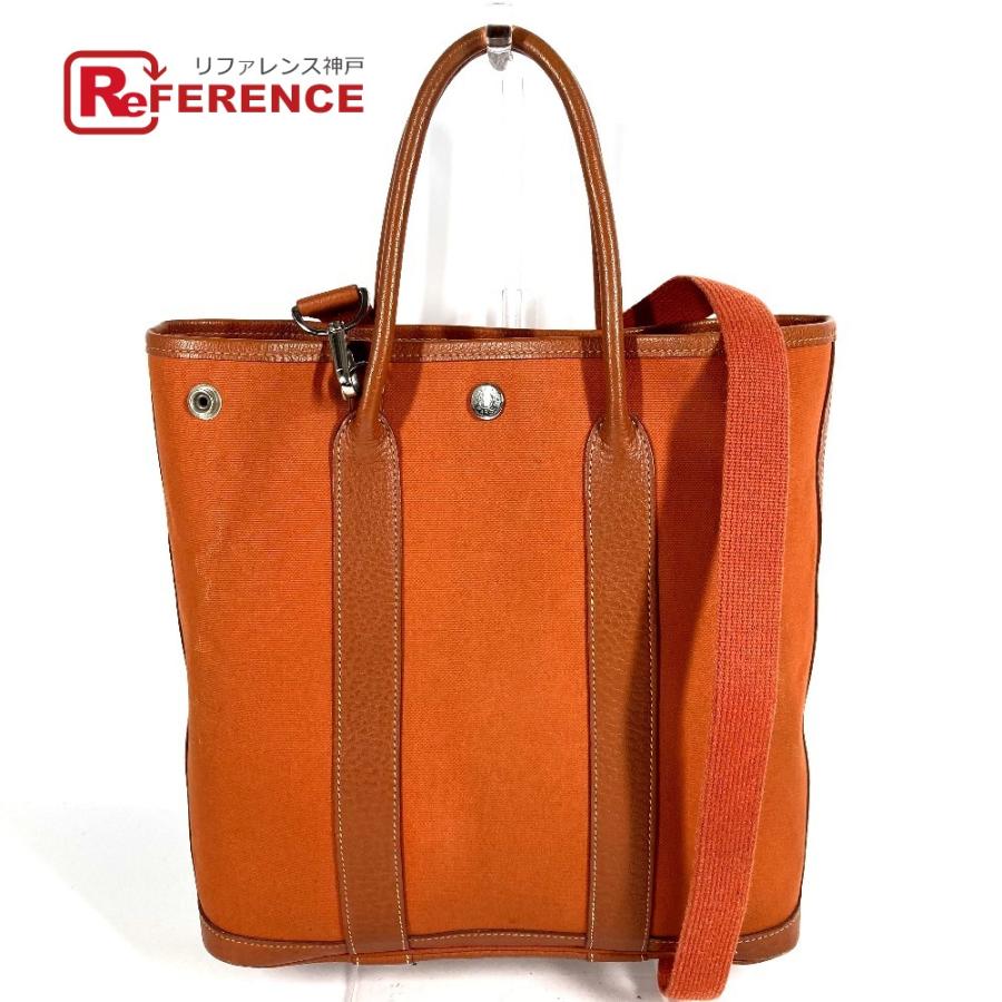 HERMES エルメス ガーデンファイルPM ガーデンファイル PM  2WAYバッグ トートバッグ 縦型 ショルダーバッグ オレンジ レディース【中古】 | HERMES