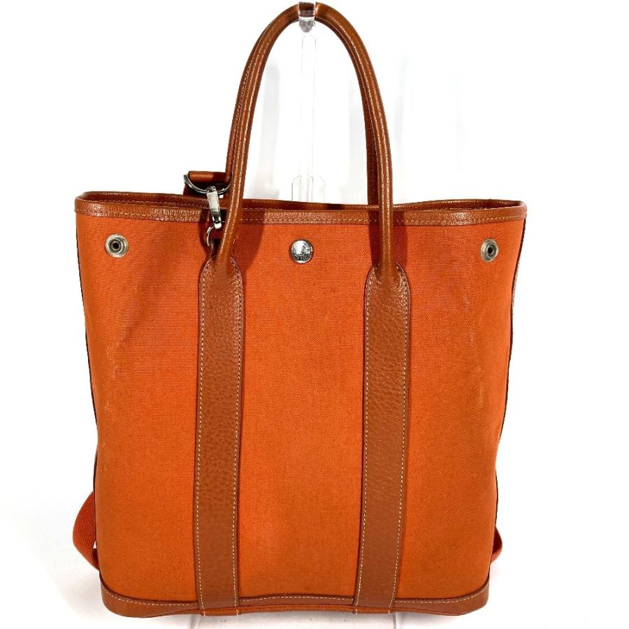 HERMES エルメス ガーデンファイルPM ガーデンファイル PM  2WAYバッグ トートバッグ 縦型 ショルダーバッグ オレンジ レディース【中古】 | HERMES | 02