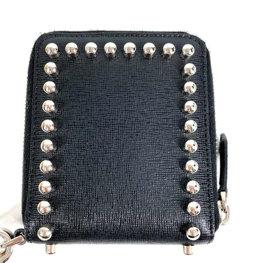 FENDI フェンディ 7M0197 カールラガーフェルド ラウンドファスナー ウォレットチェーン付き 2つ折り財布 ブラック【中古】 | FENDI | 01