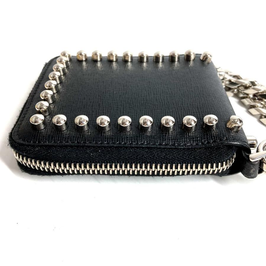 FENDI フェンディ 7M0197 カールラガーフェルド ラウンドファスナー ウォレットチェーン付き 2つ折り財布 ブラック【中古】 | FENDI | 03