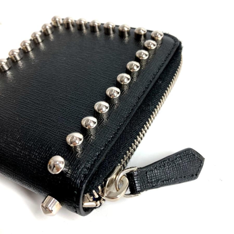 FENDI フェンディ 7M0197 カールラガーフェルド ラウンドファスナー ウォレットチェーン付き 2つ折り財布 ブラック【中古】 | FENDI | 06