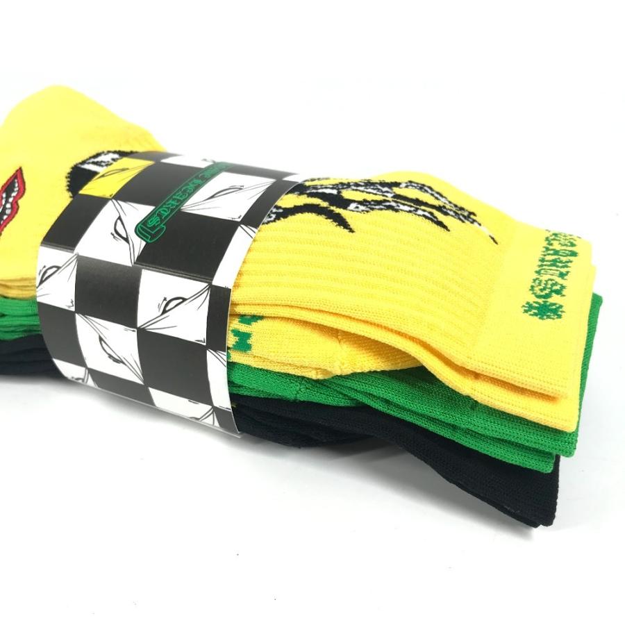 未使用 CHROME HEARTS クロムハーツ ソックス 靴下 3足セット 3つ MATTY BOY BRAIN Socks マッティボーイ 靴下 グリーン×イエロー【中古】 |  | 02