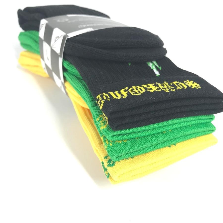 未使用 CHROME HEARTS クロムハーツ ソックス 靴下 3足セット 3つ MATTY BOY BRAIN Socks マッティボーイ 靴下 グリーン×イエロー【中古】 |  | 06