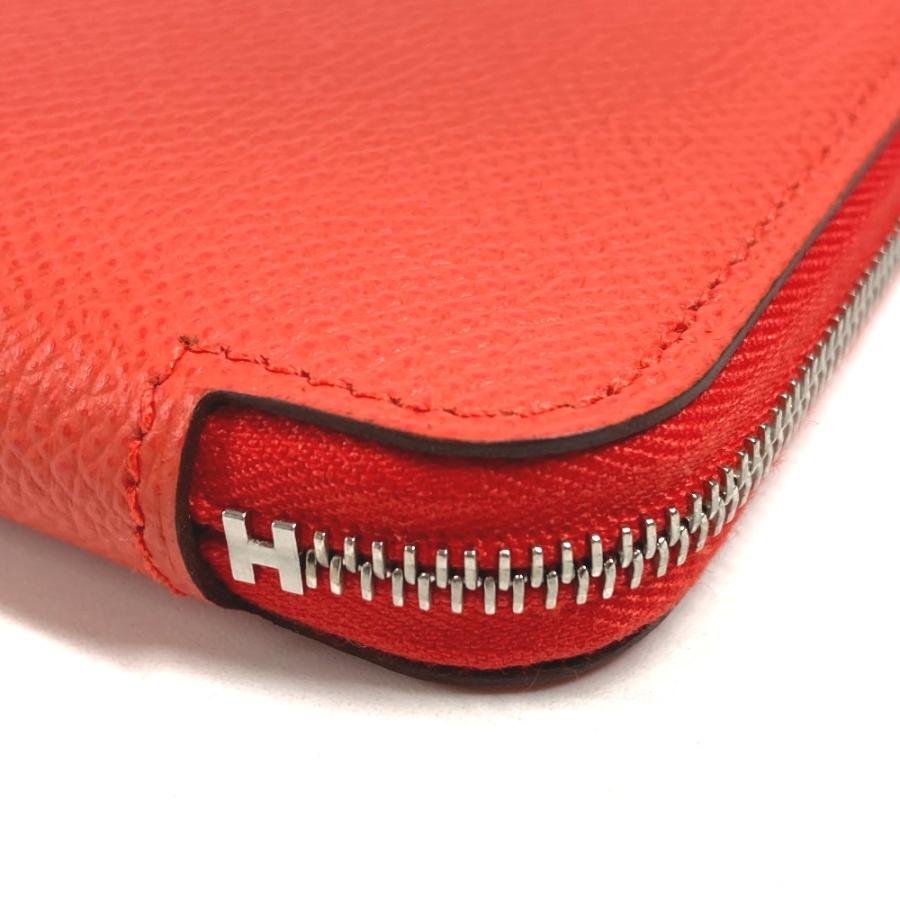 美品 HERMES エルメス アザップロング シルクイン  ロングウォレット ラウンドファスナー 長財布 カプシーヌ オレンジ レディース【中古】 | HERMES | 05