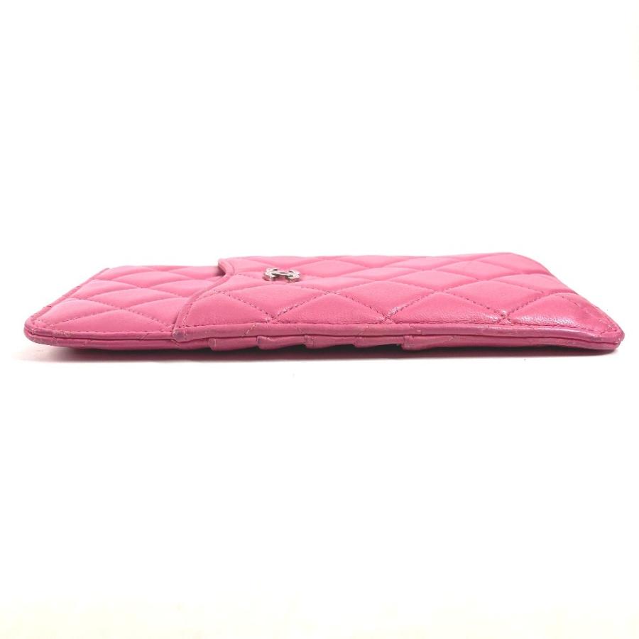 CHANEL シャネル CC ココマーク ロゴ キルティング マトラッセ 財布 ポーチ ウォレット フラグメントケース 長財布 ピンク【中古】 | CHANEL | 02