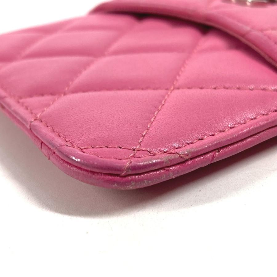 CHANEL シャネル CC ココマーク ロゴ キルティング マトラッセ 財布 ポーチ ウォレット フラグメントケース 長財布 ピンク【中古】 | CHANEL | 04