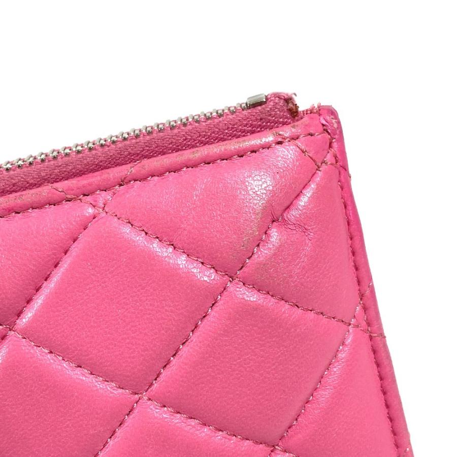 CHANEL シャネル CC ココマーク ロゴ キルティング マトラッセ 財布 ポーチ ウォレット フラグメントケース 長財布 ピンク【中古】 | CHANEL | 05