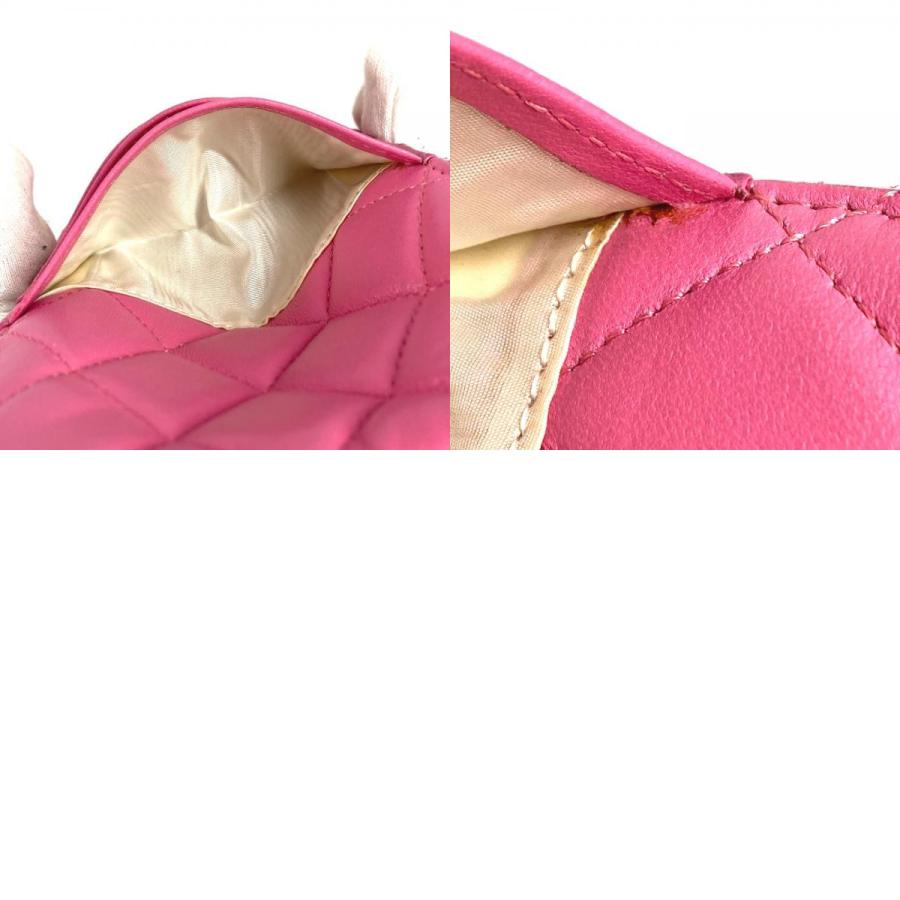 CHANEL シャネル CC ココマーク ロゴ キルティング マトラッセ 財布 ポーチ ウォレット フラグメントケース 長財布 ピンク【中古】 | CHANEL | 09