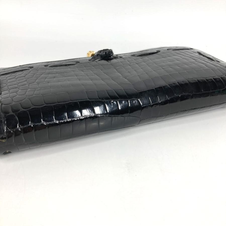 HERMES エルメス ロゴ フラップ タッセル フリンジ ポーチ セカンドバッグ カバン ヴィンテージ クラッチバッグ ブラック 【中古】 | HERMES | 06