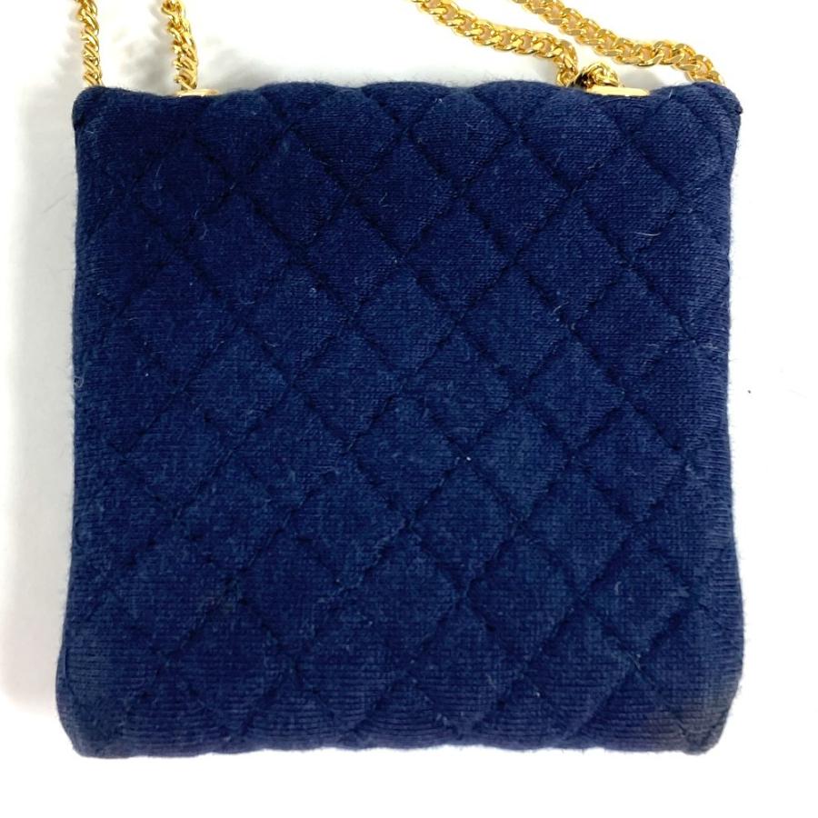 CHANEL シャネル ココマーク マトラッセ ロゴ CC キルティング チェーン ミニチュア ポーチ 斜め掛け ショルダーバッグ ネイビー 【中古】 | CHANEL | 01