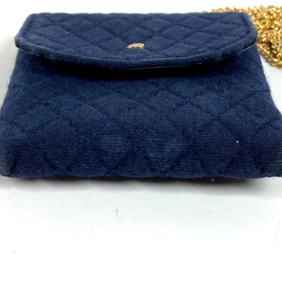 CHANEL シャネル ココマーク マトラッセ ロゴ CC キルティング チェーン ミニチュア ポーチ 斜め掛け ショルダーバッグ ネイビー 【中古】 | CHANEL | 02