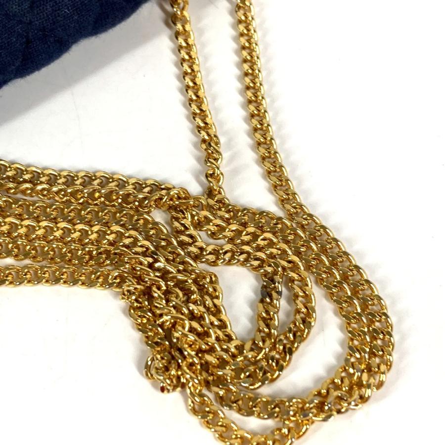 CHANEL シャネル ココマーク マトラッセ ロゴ CC キルティング チェーン ミニチュア ポーチ 斜め掛け ショルダーバッグ ネイビー 【中古】 | CHANEL | 08