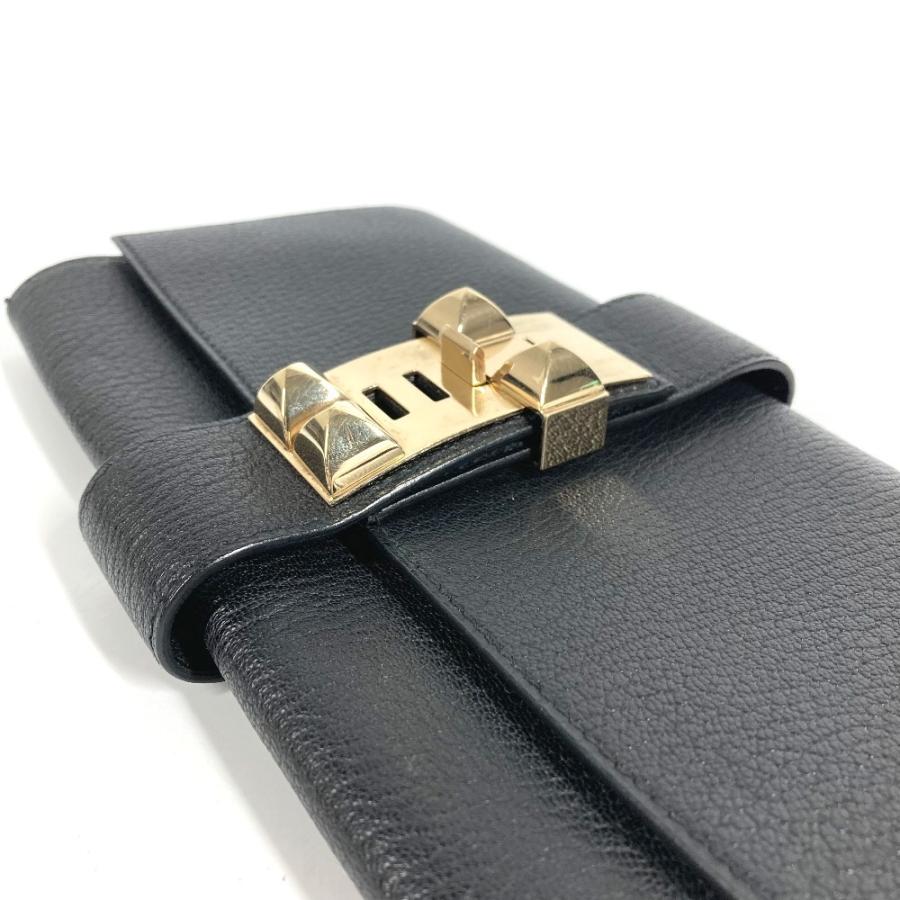 HERMES エルメス ポシェットメドール ロゴ ポーチ セカンドバッグ カバン クラッチバッグ ブラック ユニセックス【中古】 | HERMES | 05