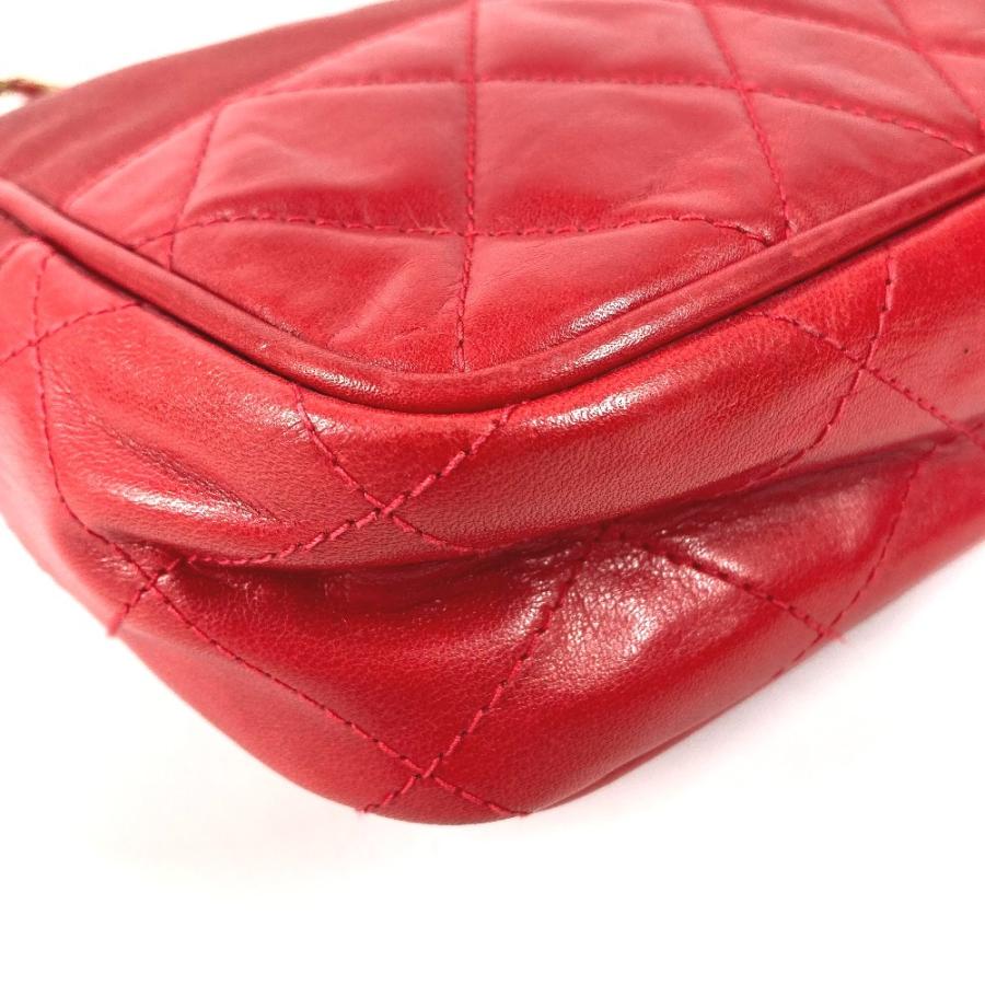 CHANEL シャネル CC ココマーク ロゴ マトラッセ キルティング Wチェーン トートバッグ ヴィンテージ ショルダーバッグ レッド【中古】 | CHANEL | 06