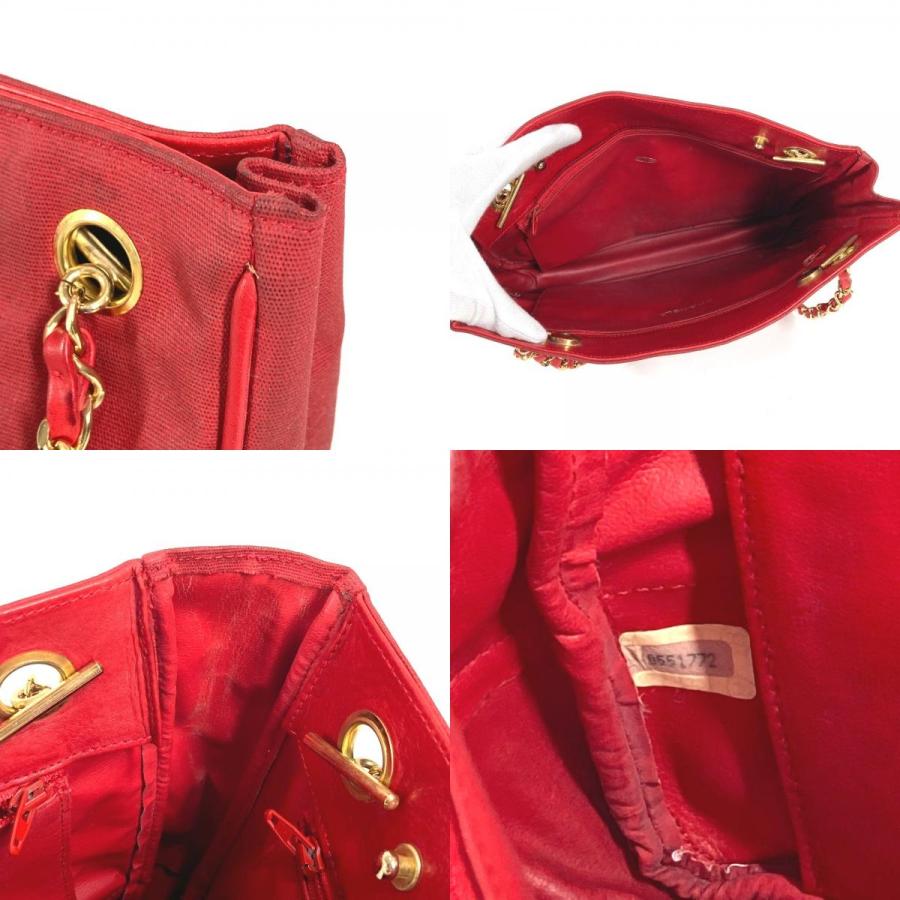 CHANEL シャネル CC ココマーク ロゴ マトラッセ キルティング Wチェーン トートバッグ ヴィンテージ ショルダーバッグ レッド【中古】 | CHANEL | 08