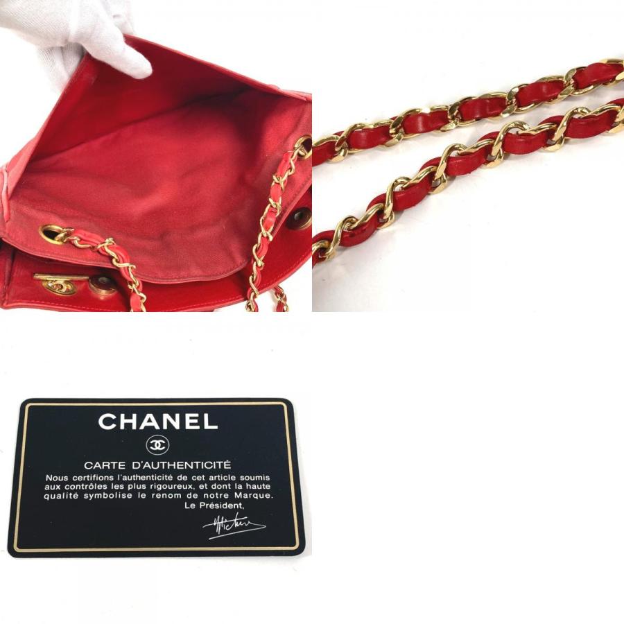 CHANEL シャネル CC ココマーク ロゴ マトラッセ キルティング Wチェーン トートバッグ ヴィンテージ ショルダーバッグ レッド【中古】 | CHANEL | 09