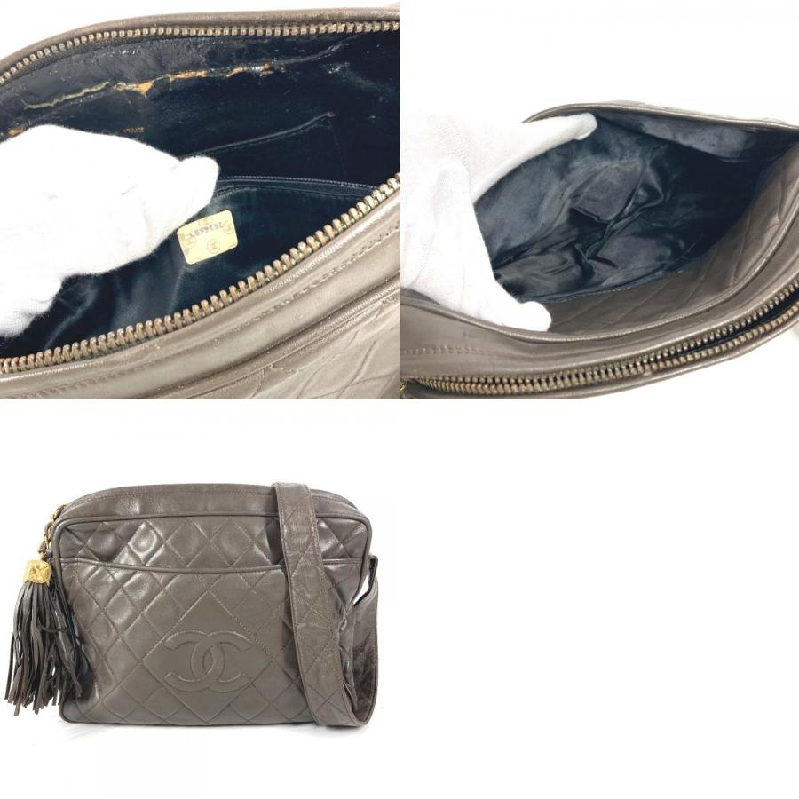 CHANEL シャネル CC ココマーク ロゴ キルティング マトラッセ フリンジ タッセル ココボール ショルダーバッグ ブラウン【中古】 | CHANEL | 09