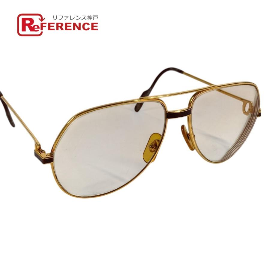 CARTIER カルティエ ロゴ  めがね メガネ アイウェア 眼鏡 眼鏡 ゴールド ユニセックス【中古】 | Cartier