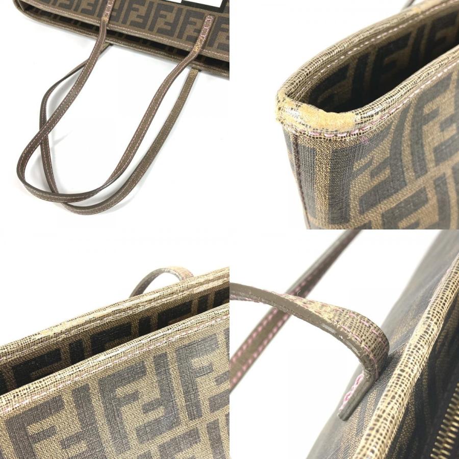 FENDI フェンディ 8BH185　 桜 サクラ チェリーブロッサム ズッカ ロゴ カバン 肩掛け トートバッグ ショルダーバッグ ブラウン【中古】 | FENDI | 07