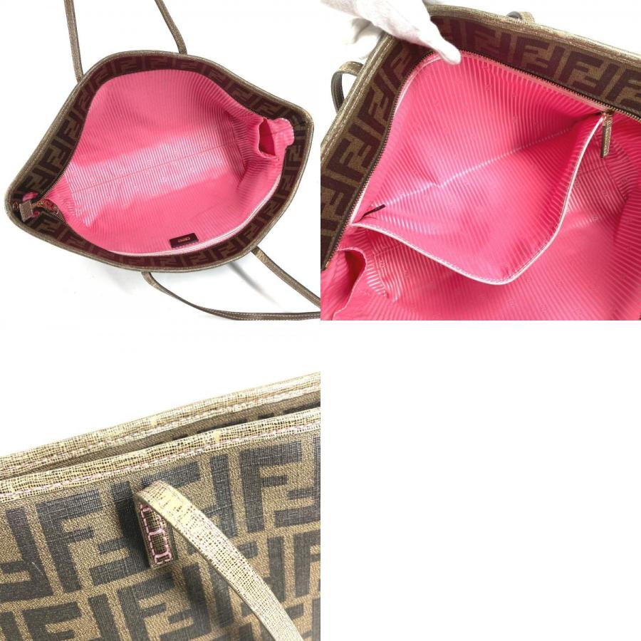 FENDI フェンディ 8BH185　 桜 サクラ チェリーブロッサム ズッカ ロゴ カバン 肩掛け トートバッグ ショルダーバッグ ブラウン【中古】 | FENDI | 09