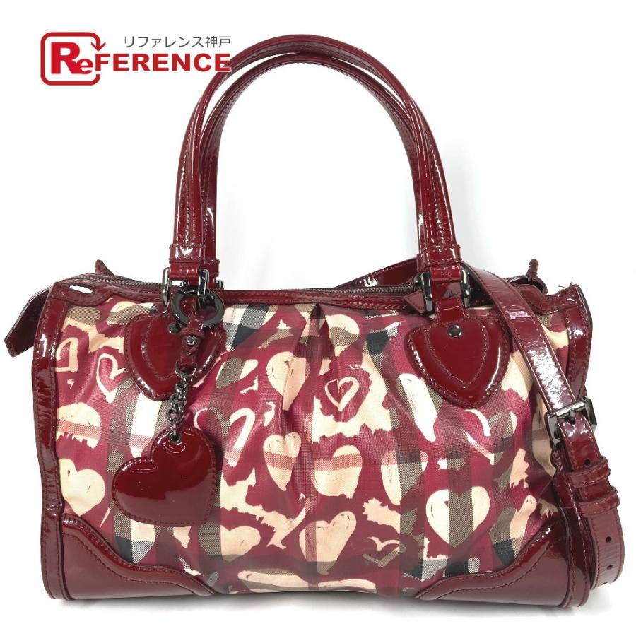 BURBERRY バーバリー チェック ハート ロゴ カバン 肩掛け トートバッグ ショルダーバッグ ベージュ ユニセックス【中古】 | BURBERRY