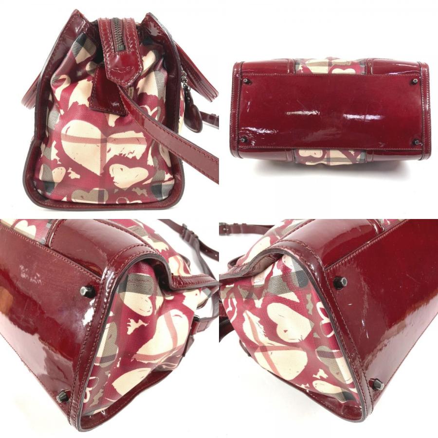 BURBERRY バーバリー チェック ハート ロゴ カバン 肩掛け トートバッグ ショルダーバッグ ベージュ ユニセックス【中古】 | BURBERRY | 08