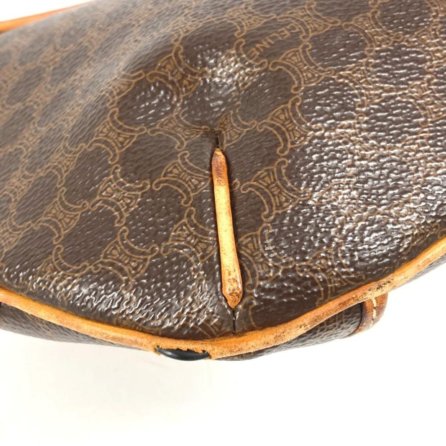 CELINE セリーヌ マカダム ロゴ 斜め掛け カバン フラップ ショルダーバッグ ブラウン ユニセックス【中古】 | CELINE | 01