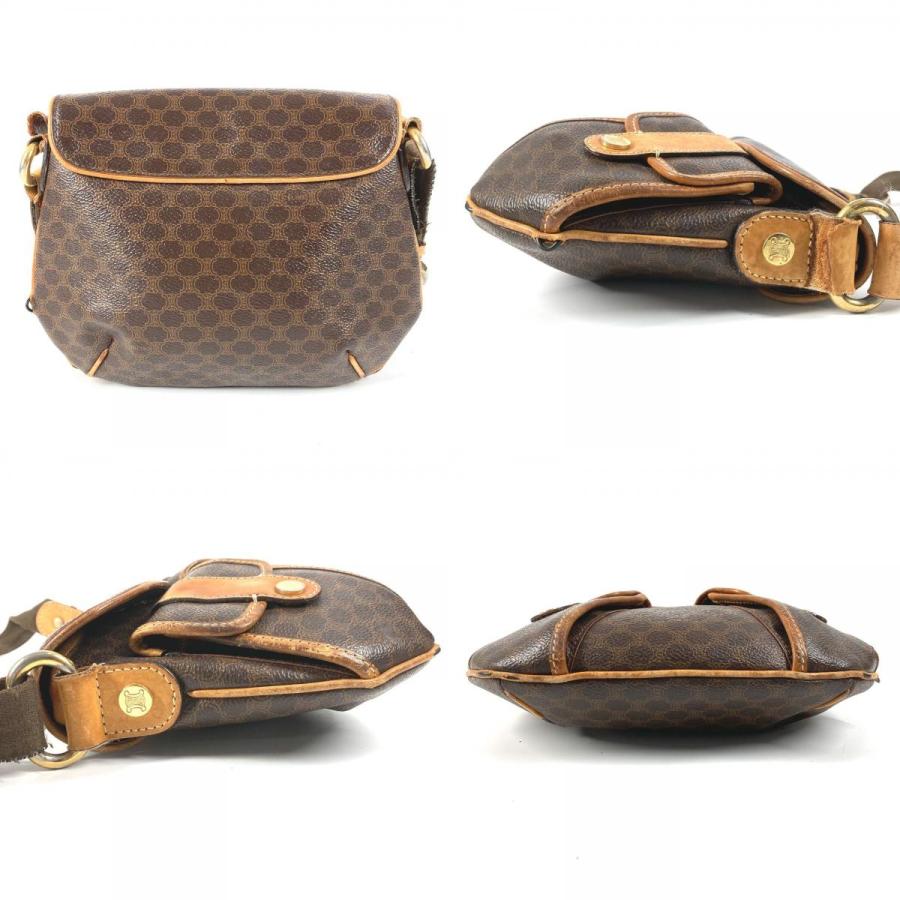 CELINE セリーヌ マカダム ロゴ 斜め掛け カバン フラップ ショルダーバッグ ブラウン ユニセックス【中古】 | CELINE | 07