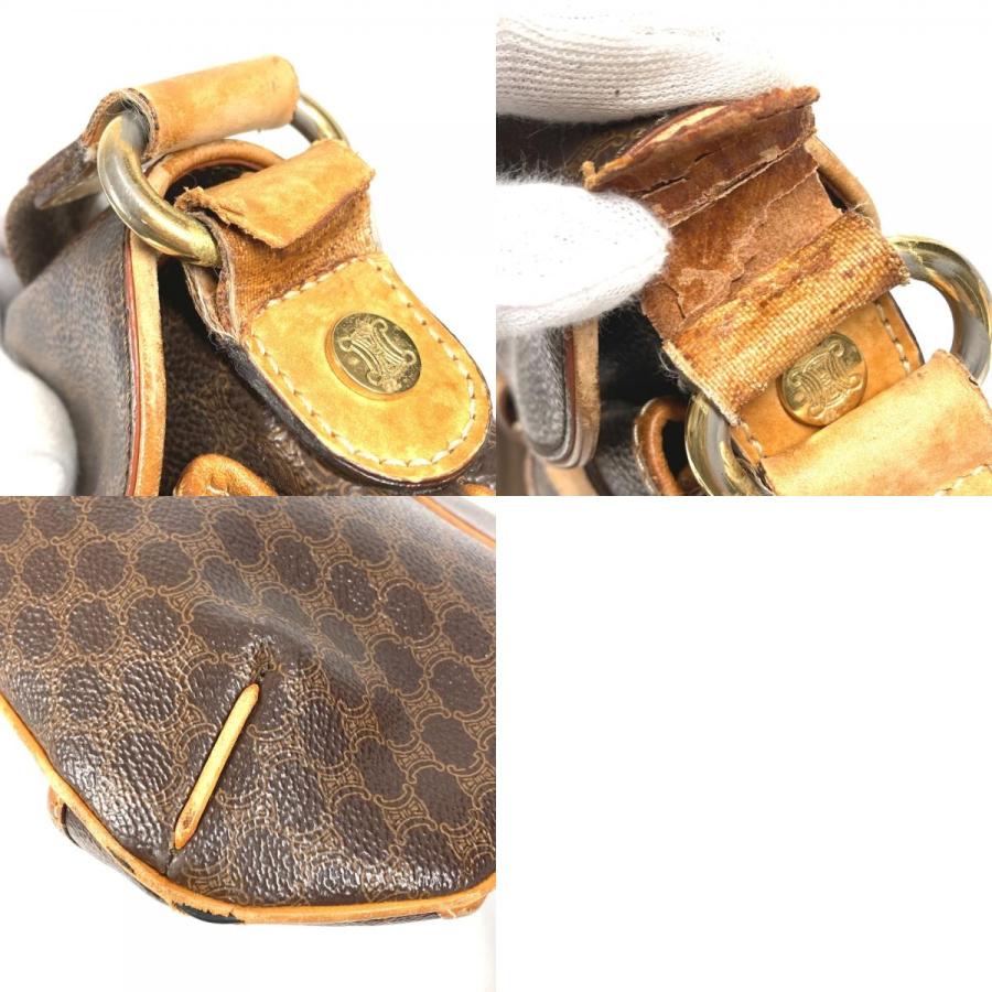 CELINE セリーヌ マカダム ロゴ 斜め掛け カバン フラップ ショルダーバッグ ブラウン ユニセックス【中古】 | CELINE | 09
