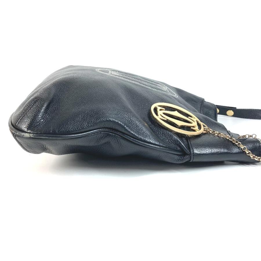 CARTIER カルティエ マルチェロ ロゴ 斜め掛け カバン チャーム付き ショルダーバッグ ブラック ユニセックス【中古】 | Cartier | 02