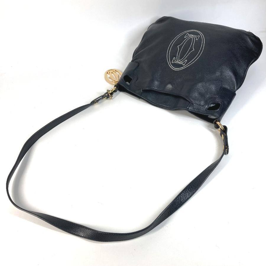CARTIER カルティエ マルチェロ ロゴ 斜め掛け カバン チャーム付き ショルダーバッグ ブラック ユニセックス【中古】 | Cartier | 07