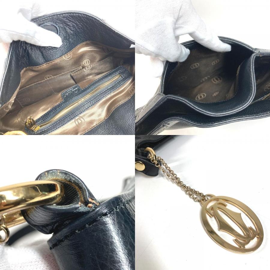 CARTIER カルティエ マルチェロ ロゴ 斜め掛け カバン チャーム付き ショルダーバッグ ブラック ユニセックス【中古】 | Cartier | 09