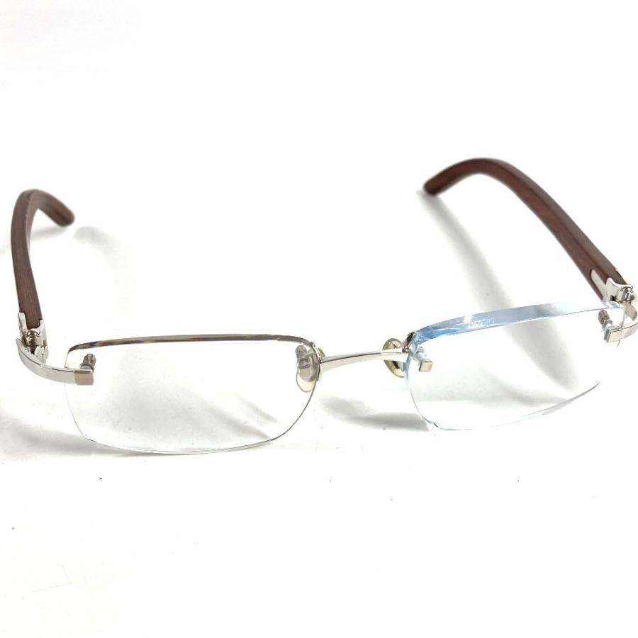 CARTIER カルティエ ロゴ 眼鏡 メガネ アイウェア めがね サングラス ブラウン ユニセックス【中古】 | Cartier | 02