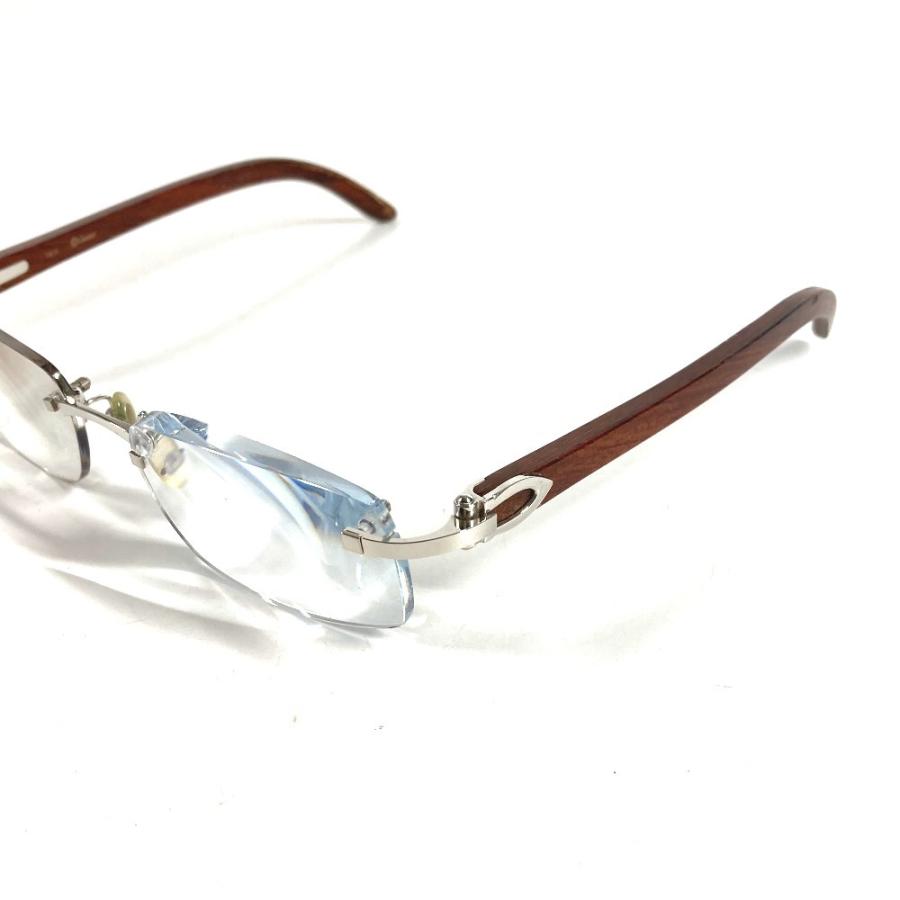 CARTIER カルティエ ロゴ 眼鏡 メガネ アイウェア めがね サングラス ブラウン ユニセックス【中古】 | Cartier | 03