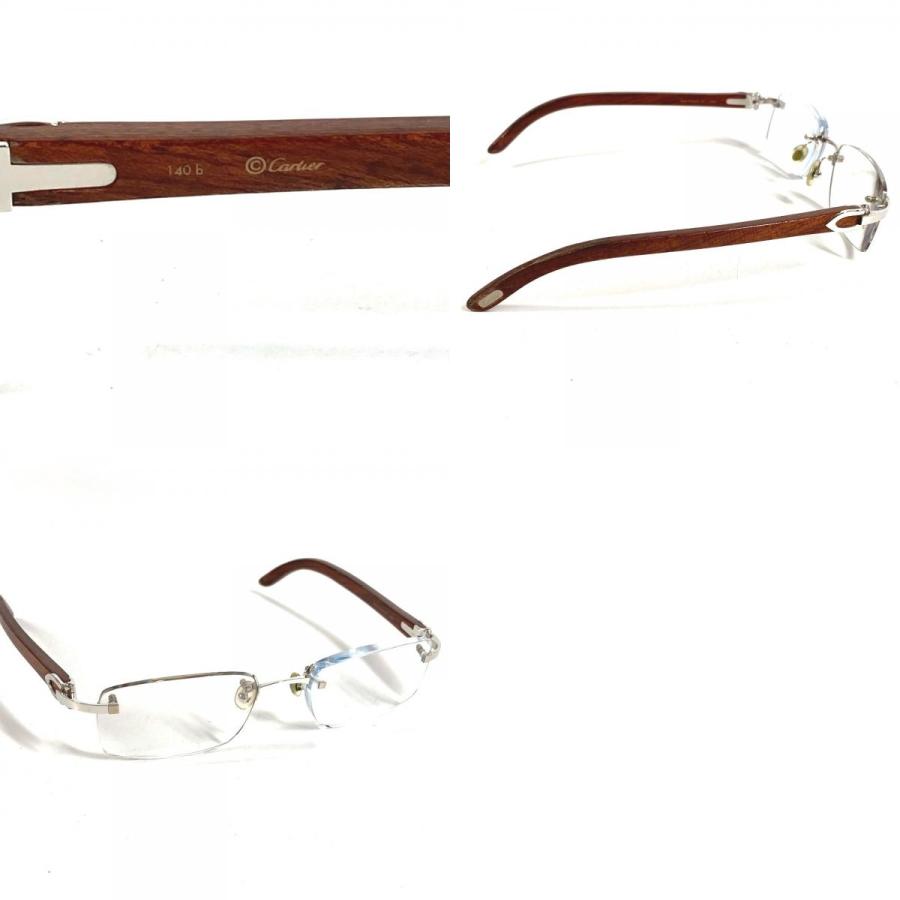 CARTIER カルティエ ロゴ 眼鏡 メガネ アイウェア めがね サングラス ブラウン ユニセックス【中古】 | Cartier | 09