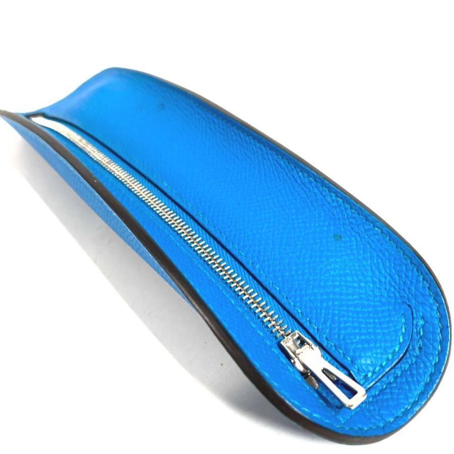 HERMES エルメス サーフMM サーフ　MM ポーチ 筆箱 ステーショナリー ペンケース ブルー ユニセックス【中古】_4