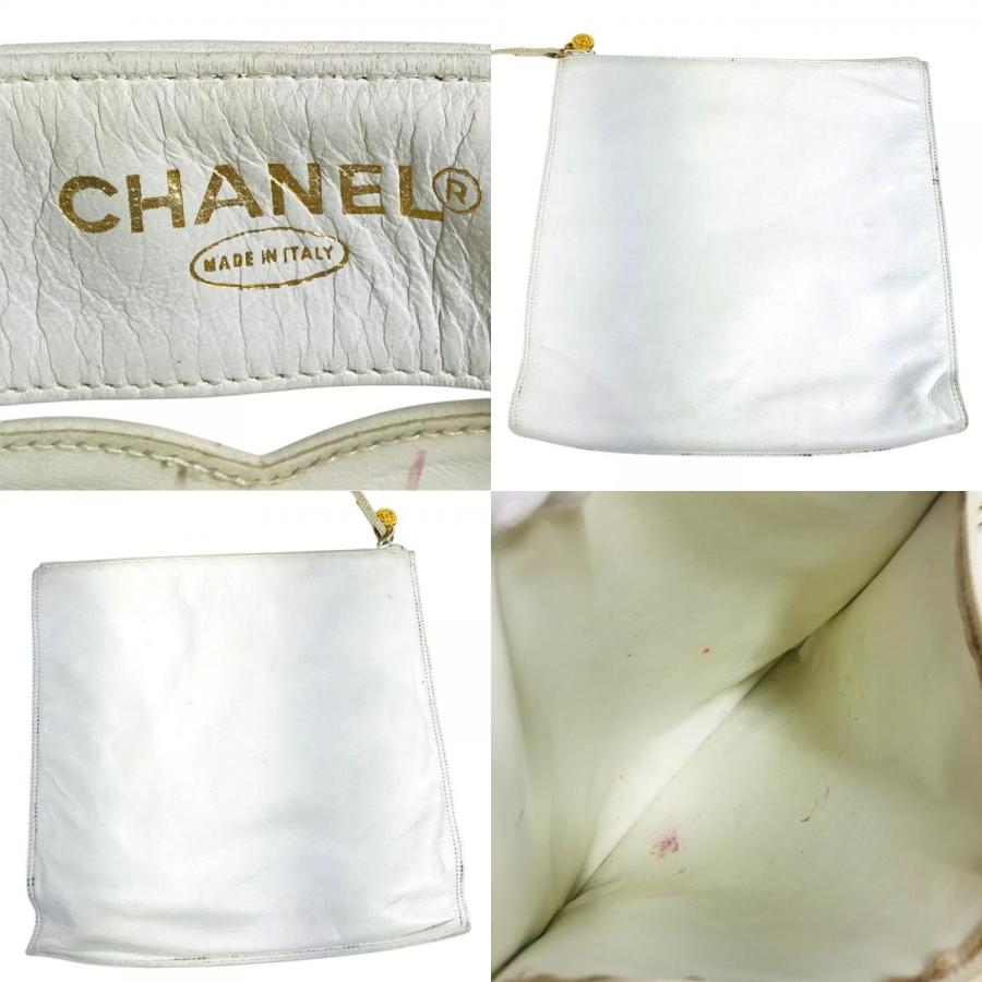 CHANEL シャネル CC ココマーク ロゴ トリプルココ Wチェーン トートバッグ ポーチ付き ヴィンテージ ショルダーバッグ ホワイト【中古】 | CHANEL | 08