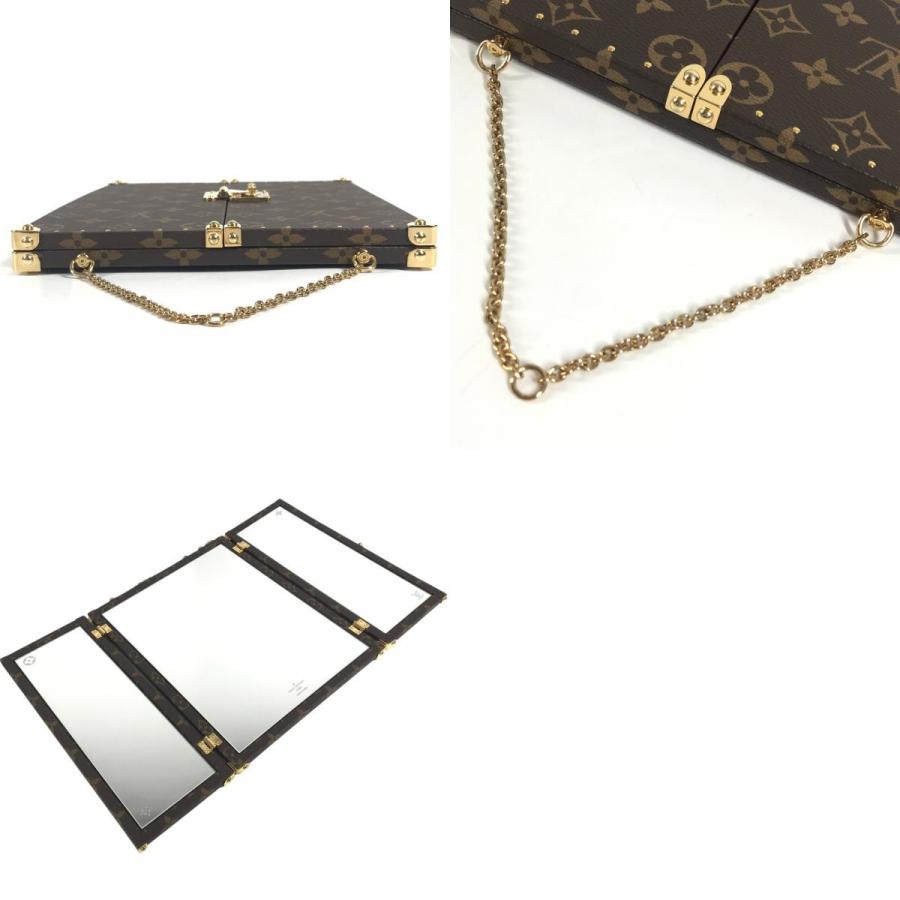 美品 LOUIS VUITTON ルイヴィトン GI0554  ホーム ミラー トランク インテリア 三面鏡 モノグラム 鏡 ブラウン ユニセックス【中古】 | LOUIS VUITTON | 09