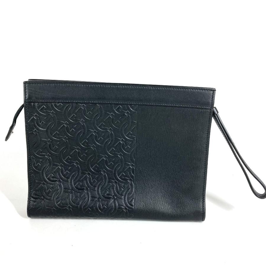 Salvatore Ferragamo サルヴァトーレフェラガモ ガンチーニ ロゴ ストラップ セカンドバッグ ポーチ クラッチバッグ ブラック【中古】 |  | 07