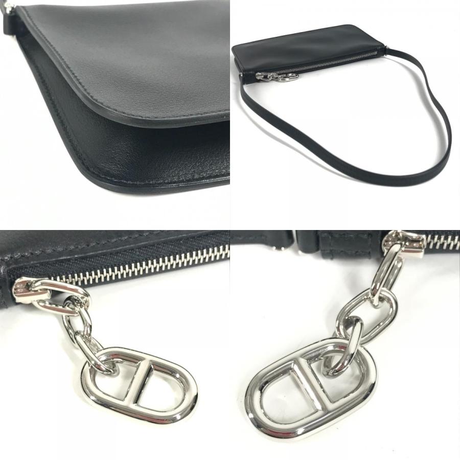 美品 HERMES エルメス ポーチ ハンドバッグ ジップアンゴー トゥーゴー シェーヌダンクル ショルダーバッグ ブラック ユニセックス【中古】 | HERMES | 07