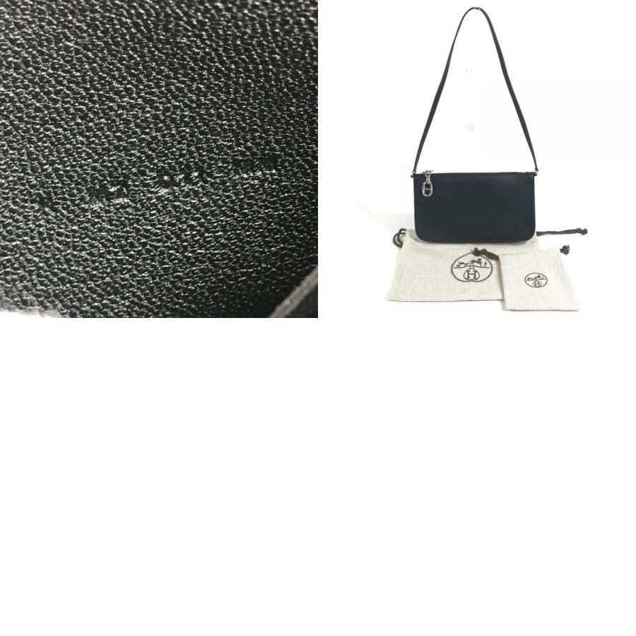 美品 HERMES エルメス ポーチ ハンドバッグ ジップアンゴー トゥーゴー シェーヌダンクル ショルダーバッグ ブラック ユニセックス【中古】 | HERMES | 09