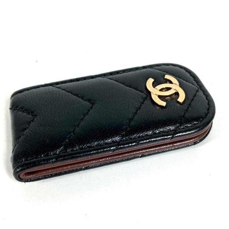 CHANEL シャネル CC ココマーク ロゴ マトラッセ キルティング 財布 札ばさみ マネークリップ ブラック ユニセックス【中古】 | CHANEL | 03