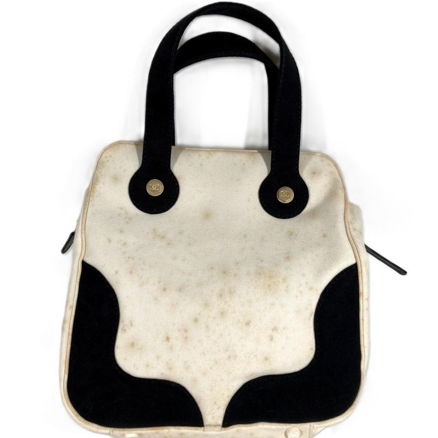CHANEL シャネル CC ココマーク ロゴ マシュマロ カバン トートバッグ バイカラー ハンドバッグ ブラック レディース【中古】 | CHANEL | 01