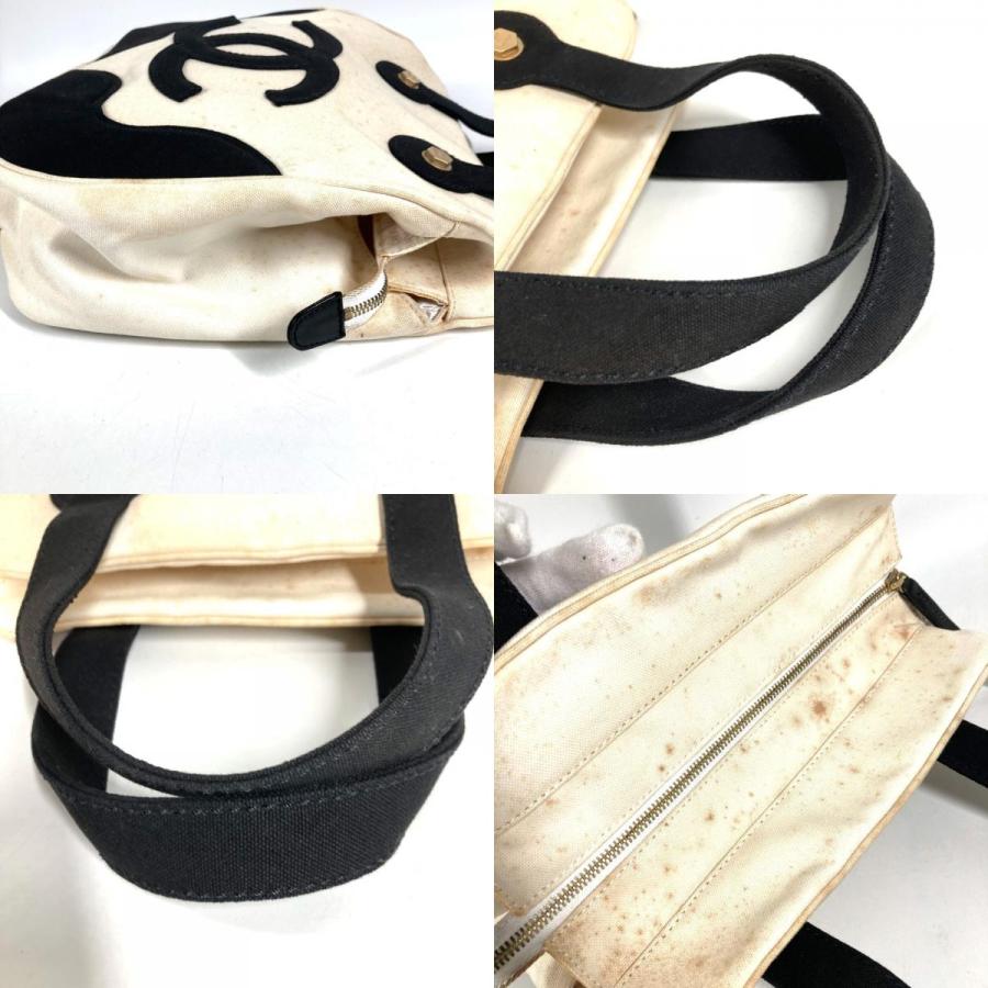 CHANEL シャネル CC ココマーク ロゴ マシュマロ カバン トートバッグ バイカラー ハンドバッグ ブラック レディース【中古】 | CHANEL | 07