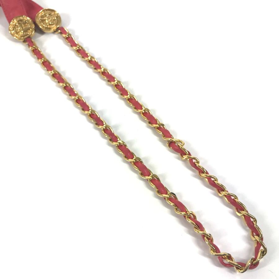 CHANEL シャネル コイン チェーンベルト ファッション小物 リボン ヴィンテージ ベルト ピンク レディース【中古】 | CHANEL | 01