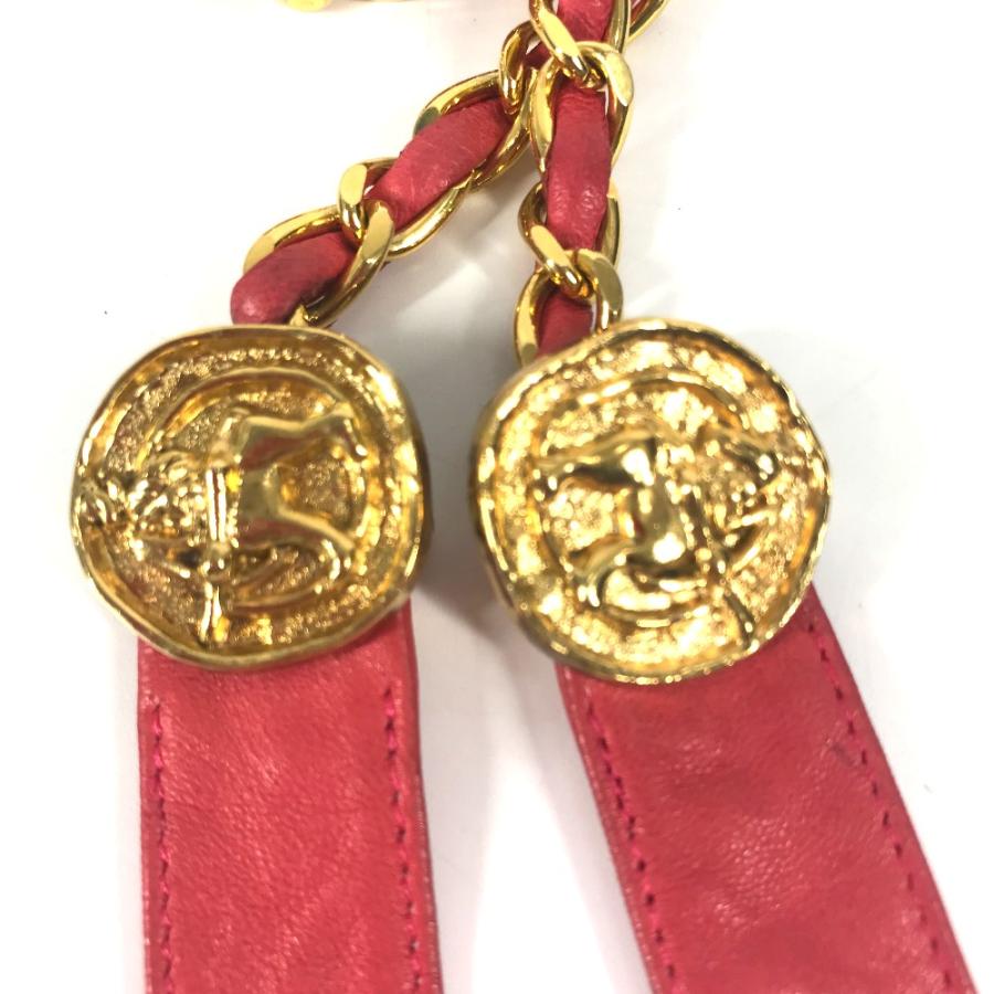 CHANEL シャネル コイン チェーンベルト ファッション小物 リボン ヴィンテージ ベルト ピンク レディース【中古】 | CHANEL | 02