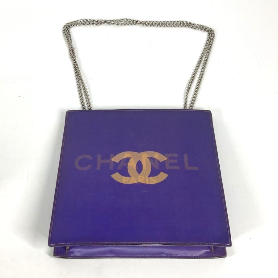 シャネル CHANEL CC ココマーク ホログラム Wチェーンバッグ カバン 肩掛け  ショルダーバッグ PVC/レザー パープル CHANEL（シャネル） CC ココマーク Wチェーンバッグ カバン 肩掛け